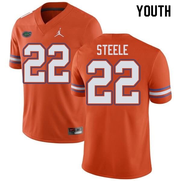 Youth NCAA Florida Gators Chris Steele #22 Stitched Authentic Jordan Brand Orange College Football Jersey BYB7065BO